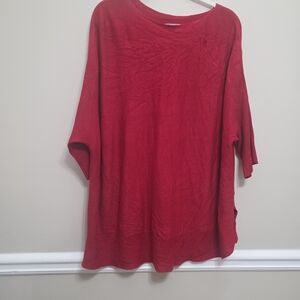 Catherine's Women Size 2X Red Ribbed Sweater